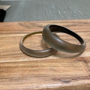 Two Warm Grey Lucite Bangles